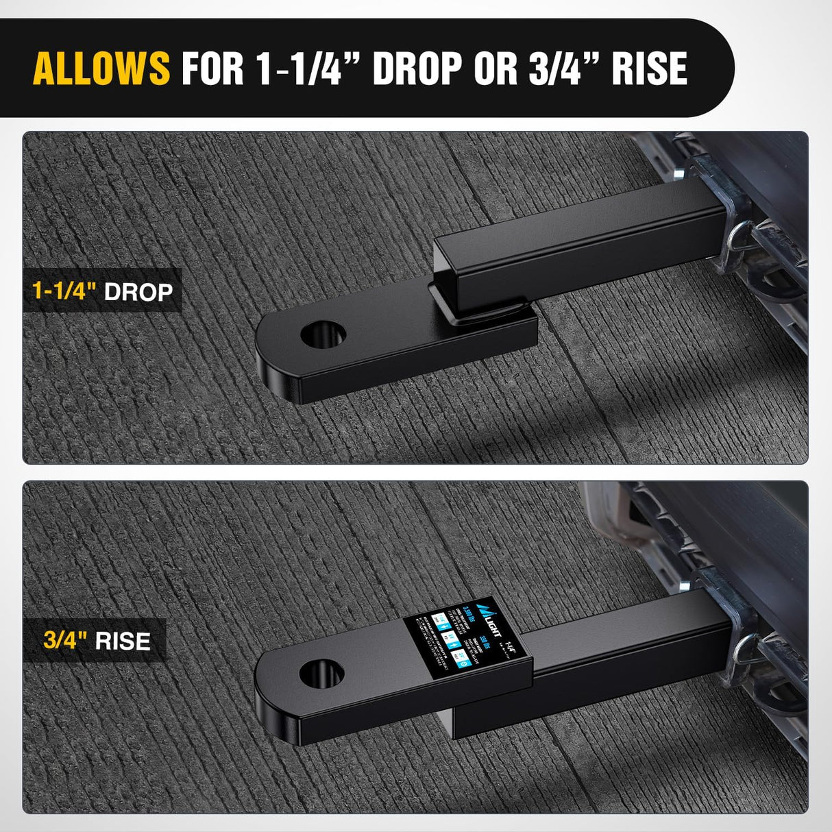 Trailer Hitch Mount Fits 1-1/4 Inch Receiver Tubes 3500 lbs 3/4-Inch Hole 1-1/4 Inch Drop 3/4 Inch Rise Not Include Hitch pin