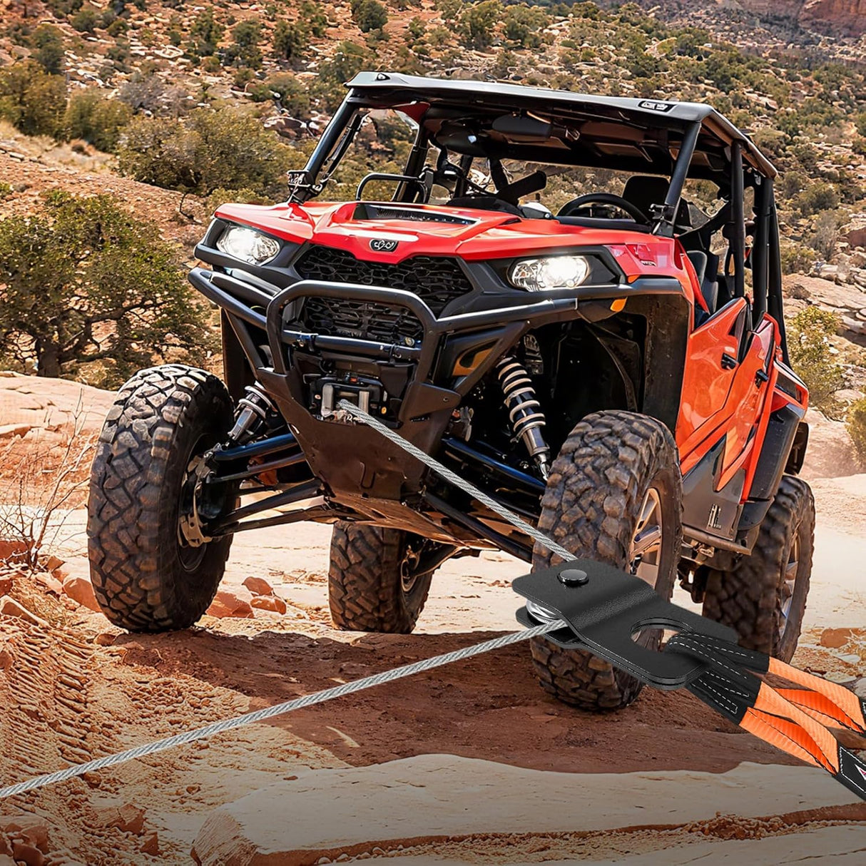 4 Ton Winch Snatch Block Towing Pulley Blocks 8000 LBS Capacity, Heavy Duty Offroad Recovery Accessory for Synthetic Rope & Steel Cable Universal ATV UTV