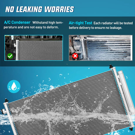 AC Condenser Compatible with Honda CR-V EX EX-L LX 2007-2011 Honda CR-V SE 2011 Air Conditioning A/C Condenser with Receiver Drier Replace# 3599, 7013599, HO3030150, ACA84490, 80110-SWA-A01