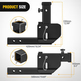 Trailer Hitch Folding Extender Mount Shank 16.54 Inch Compatible with Wheelchair Cargo Carrier Adapter for 2 Inch Receiver Trailer Hitch 500lbs Black Powder Coated
