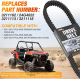 CVT Drive Belt 3211162 24G4022 Compatible with Polaris RZR 800 EPS Belts Ranger 500 800 Crew 800 2007-2015 Sportsman 500 570 800 Heavy Duty ATV UTV Belt Replace 3211113 3211118, 1 Pack