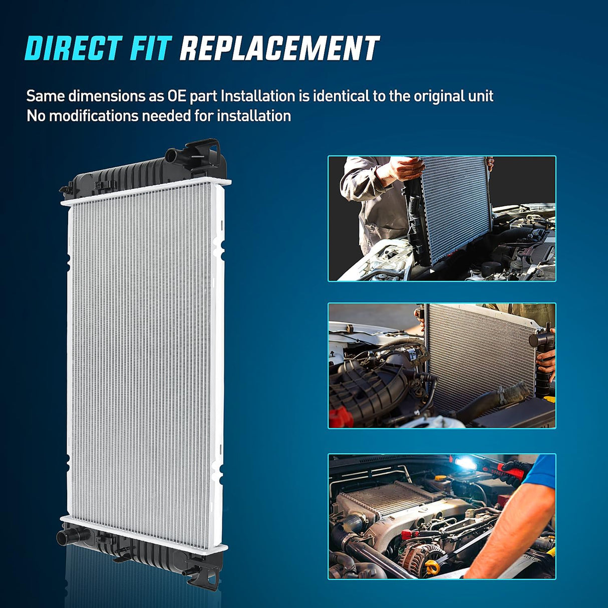 Radiator for Chevrolet Silverado 2500 GMC Sierra 2500 1999 2000 V8 6.0L, Avalanche 1500 2002 2003 2004, Manual Transmission Without Engine Oil Cooler