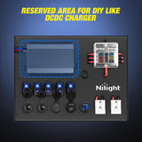 12V/24V Camping Electrical System Centre Battery Power Control Box Fuse Block Switches Cigar Socket Voltmeter USB Charger Anderson Connector Ideal for RV Car Canopy Caravan Camper Trailer Van