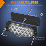 Taillight Assembly 4.4 Inch Aluminum Housing Tail Light 2 PCS 16 LED White Back Up Reverse Marker Lights Surface Mount IP67 Waterproof for 10-30V RV Camper Trailer Truck Bus Boat