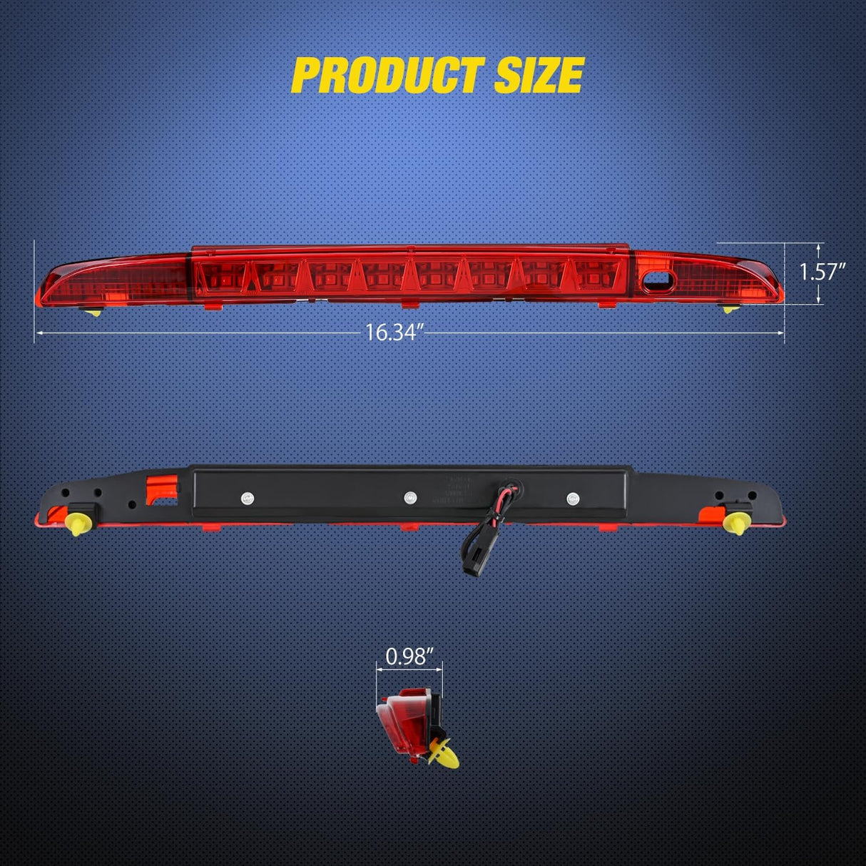 Third Brake Light for Nissan Pathfinder 1993 1994 1995, Smoked Lens | for Nissan Pathfinder 1993 1994 1995, High Mount 3rd Stop LED Tail Van SUV Rear Cab Center Lamp Replacement