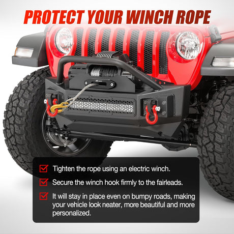 Winch Fairlead 4-7/8 Inch (124mm) Aluminum Hawse Fairlead Hole Spacing with Mounting Hardware Winch Hawse Fairlead for Synthetic Rope 2000-3500 LBS UTV ATV Winch Accessory Anodized Black