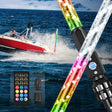 Boat Navigation Light 5FT Spiral LED Whip Lights 360° Visibility 2NM Coast Guard Compliant 400+ Patterns with Remote Plug-in Base Boats Stern Navlight for Night Fishing, Yacht, Pontoon