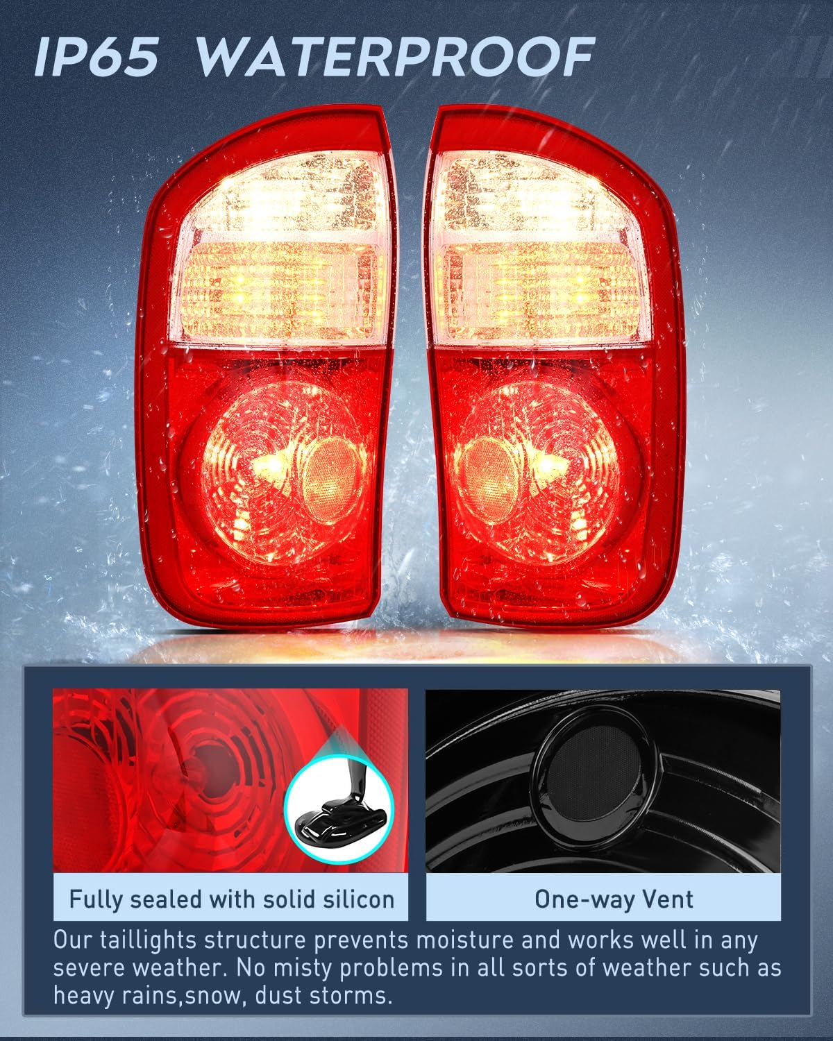 Taillight Assembly Compatible with 2004 2005 2006 Toyota Tundra 4 Door Double Cab and Crew Cab Tail Light OE Style Rear Lamp Replacement Driver and Passenger Side