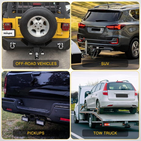 2.5 inch Towing Hitch Mount Bracket for Truck Trailer RV SUV Pick Up fit Dual LED Work Light Reverse Rear Back Up Off Road Lights(Towing Hitch Mount Bracket) Without Light