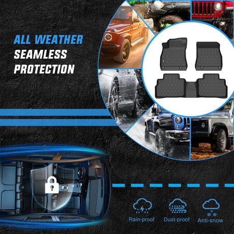 TPE Floor Mats for Nissan Sentra 2020 2021 2022 2023 2024 2025 2026, All Weather Custom Fit Heavy Duty Floor Liners