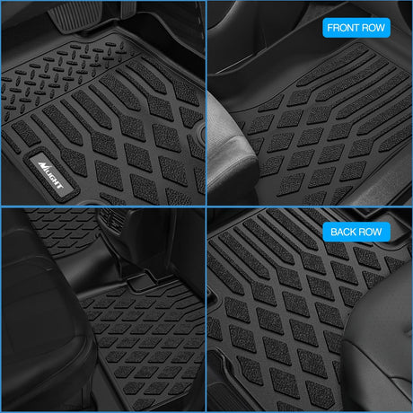 TPE Floor Mats for Toyota Tacoma 2024 2025 2026 Double Cab (Not for Hybrid) All Weather Custom Fit Heavy Duty Floor Liners