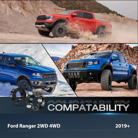 2.5inch Leveling Lift Kit for 2019 2020 2021 2022 Ford Ranger 2WD 4WD Front Raise Suspension Strut Spacers