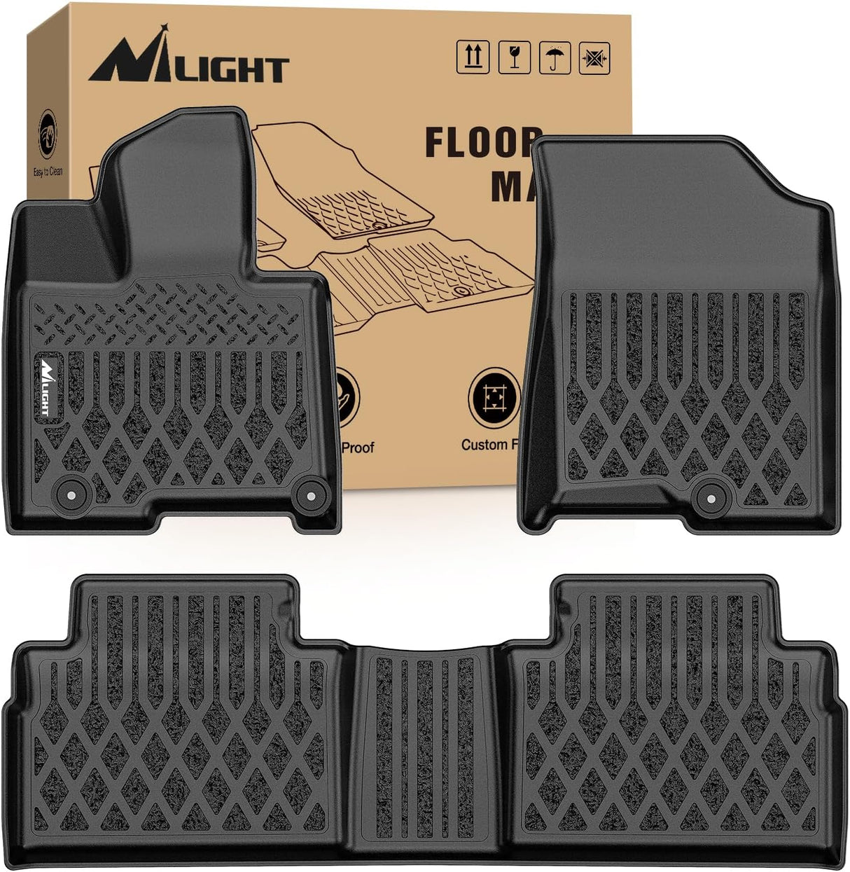 TPE Floor Mats for Hyundai Tucson PHEV (Plug-in Hybrid) 2022 2023 2024 2025 2026 All Weather Custom Fit Heavy Duty Floor Liners