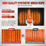 Boat Trailer Winch 3500 lbs Portable Electric Boat Winches 12 V DC Marine Winch with Synthetic Rope Remote Control Hand Crank Power-In Freewheel Waterproof Winch for Boat Trailer Towing Orange