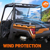 Rear Window Scratch-Resistant Fit For 2017-2025 Polaris Ranger XP 1000/Crew,2020-2025 Polaris Ranger 1000/ Crew,2013-2019 Polaris Ranger XP 900/ Crew,Clear Polycarbonate UTV Windshield