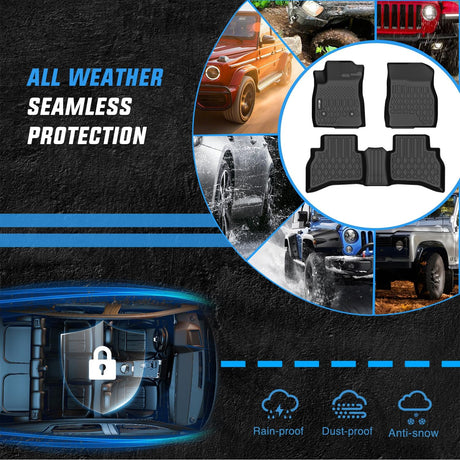 TPE Floor Mats for Chevy Trailblazer (AWD Only) 2021 2022 2023 2024 2025 2026, All Weather Custom Fit Heavy Duty Floor Liners