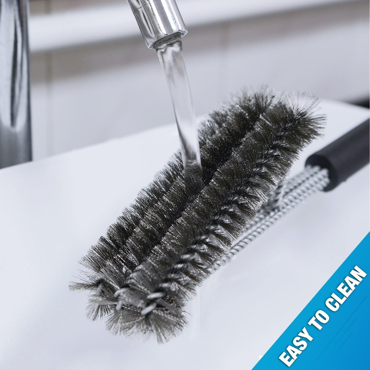 BBQ Grill Brush By GRILL CHIEF - 18 Inch - 3 Stainless Steel Brushes in 1 - Best Barbecue Cleaner Tools Accessories - Outdoor Kitchen Wire Bristles Cleaning Grates Parts Set to Handle Weber, Charbroil, Gas, Electric, Porcelain, Infrared Grills