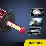 20018H Red 2PCS 30W H4/9003 Super Bright Headlight Conversion Kit Replacement Bulb 6000K, 1 Pack