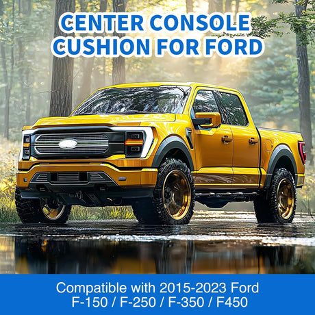 Center Console Cover Compatible with 2015-2020 Ford F150 2017-2022 F250 F350 F450 PVC Leather Armrest Cover for Car Middle Center Console Pad Car Armrest Box Cover(Bucket Seat Only) -Black