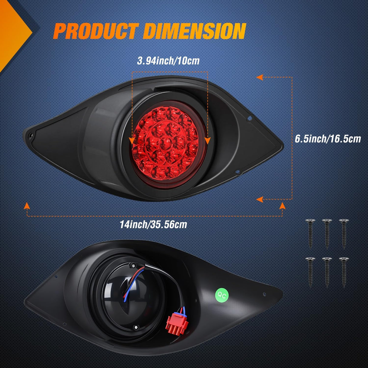 Golf Cart LED Taillights 2PCS Stop Brake Turn Yamaha Drive G29 | High Brightness Waterproof Plug and Play Running Light Upgrade Easy Installation for 2007-Up Yamaha Drive G29 Electric Carts