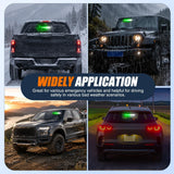 8LED Green White Traffic Advisor Strobe Light Bar Hazard Safety | with Vacuum Suction Emergency Dash Warning Flashing Lights Front/Rear Windshield Visor for Truck Police Construction Vehicles