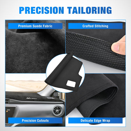 Dash Cover for Toyota Corolla 2014 2015 2016 2017 2018, Custom Fit Suede Dashboard Mat Non‑Slip Sunshade Glare Protector Interior Accessories Black