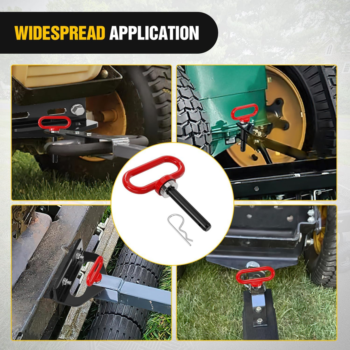 1/2 Inch Diameter Heavy Duty Ultra Strong Neodymium Magnet Trailer Hitch Pin Red for Lawn Mower, Tractor, Towing Cargo, ATV Trailer