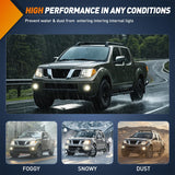 Fog Lights Assembly Compatible with 2005 2006 2007 2008 2009 Nissan Frontier 2005-2012 Pathfinder Left Driver and Right Passenger Side Clear Lens w/H11 12V 55W Bulbs