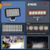 LED Work Light Nilight 4.4Inch Square Utility LED Work Light W/Integrated Toggle Switch, 2PCS 36W 150° Flood Lamp for Offroad Heavy Equipment Vehicles Truck Tractor Golf Cart Boat ATV UTV, 2 Year Warranty