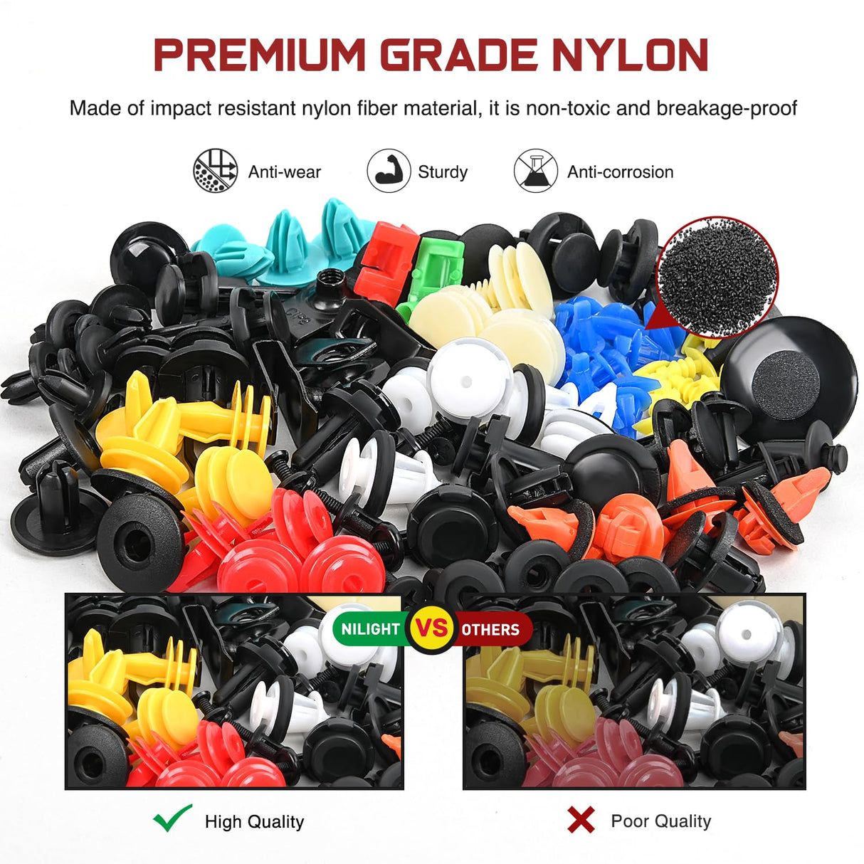 1125Pcs Car Push Retainer Clips Auto Fasteners Kit Included 34 Most Popular Sizes Nylon Bumper Fender Rivets with 5 Fasteners Remover 10 Cable Ties for Toyota GM Ford Honda Chevy