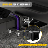 Trailer Hitch Tightener for 2 Inch Trailers Hitches Mount Anti Rattle Heavy Duty Steel with Rubber Cover Dark Purple U Bolt Matte Black Plate Electrophoresis Anti-Rust Triple Protective