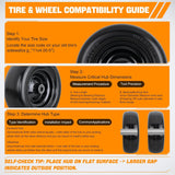 11x4.00-5 Solid Lawn Mower Tires, 11 Inch Flat-Free Polyurethane Tire with 3/4 Inch Axle Bore & 3.4 Inch Hub Length, Airless Replacement Wheels for Lawn Mowers, 2 Pack