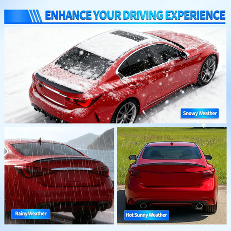 Spoiler Fit for Infiniti Q50 4 Door Sedan 2014 2015 2016 2017 2018 2019 2020 2021 2022 2023 2024 Spoilers for Cars Rear Spoiler Wing ABS Rear Trunk Lip Accessories, Carbon Fiber Pattern Black