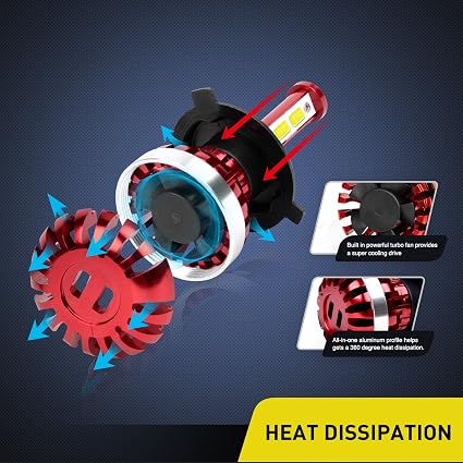 20018H Red 2PCS 30W H4/9003 Super Bright Headlight Conversion Kit Replacement Bulb 6000K, 1 Pack