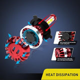 20018H Red 2PCS 30W H4/9003 Super Bright Headlight Conversion Kit Replacement Bulb 6000K, 1 Pack