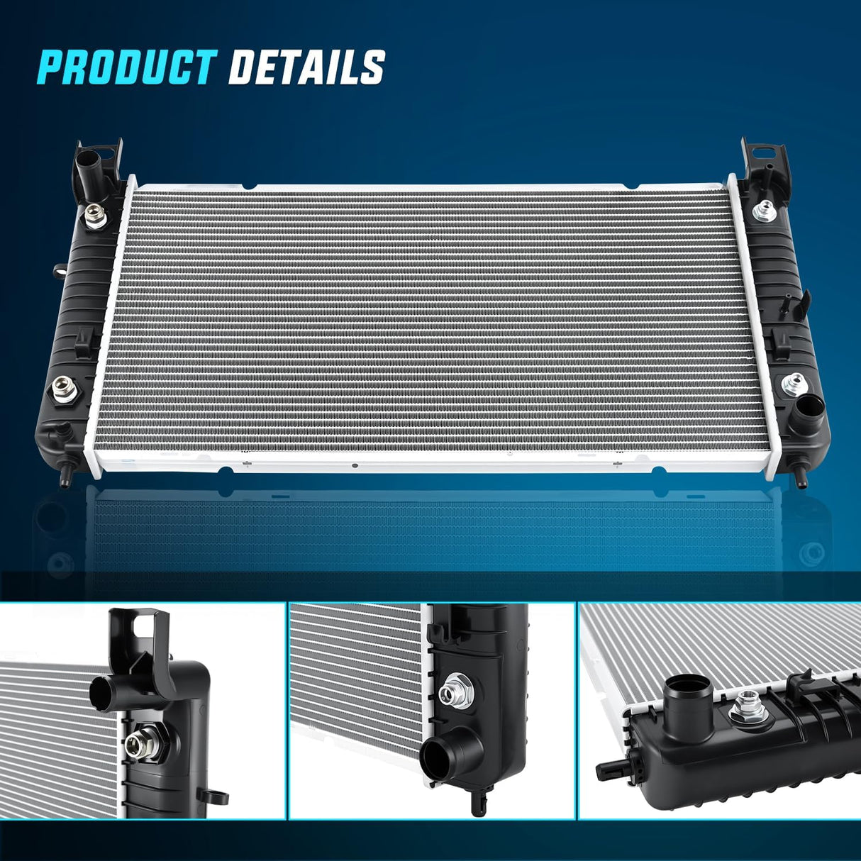 34 Inch Radiator for Chevy Silverado 1500 1999-2003 2004 2005 2006 2007 2008 2009 2010 2011 2012 2013, Suburban Tahoe, GMC Sierra 1500 Yukon XL, Cadillac Escalade, Automatic Transmission