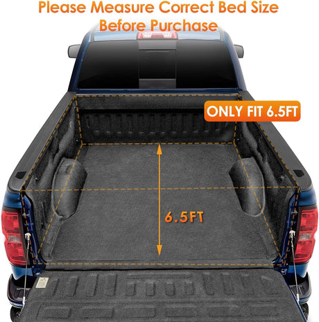 Soft Tri-fold Truck Bed Tonneau Cover Compatible with Ford F150 2004 2005 2006 2007 2008 2009 2010 2011 2012 2013 2014-6.5ft
