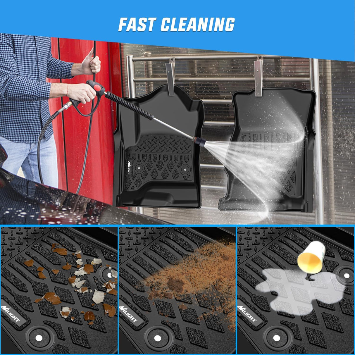 TPE Floor Mats for Chevy Tahoe GMC Yukon 2015 2016 2017 2018 2019 2020 (Not for XL) All Weather Custom Fit Heavy Duty Floor Liners