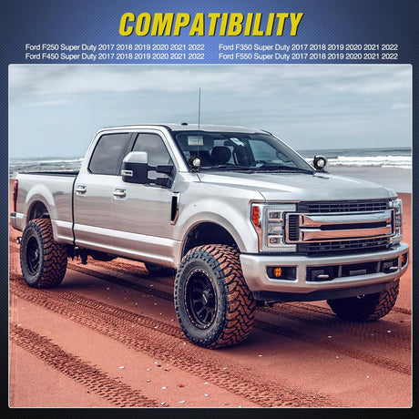 Ditch Light Brackets Hood Hinges Mount Bracket Kit for Auxiliary Offroad LED Pods Work Lighting on Ford F-250 F-350 F-450 F-550 Super Duty 2017 2018 2019 2020 2021 2022