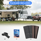 RV Step Covers 4 Pack 19 x 7.5 inches, Non Slip Camper Stair Cover Rug with Hook & Loop Works on Electrical Manual RV Stairs Carpet Step Rug for Mobile Home Camper Trailers Steps Outside, Gray
