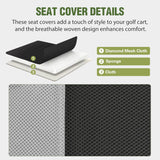 Golf Cart Front Seat Cover 1PC Grey Black Yamaha Drive G29 Drive2 | Breathable Sun Scratch Resistant Washable No Staple Fits 2007-2016 Yamaha G29 2017-2026 Drive2 2004-2019 Club Car Precedent