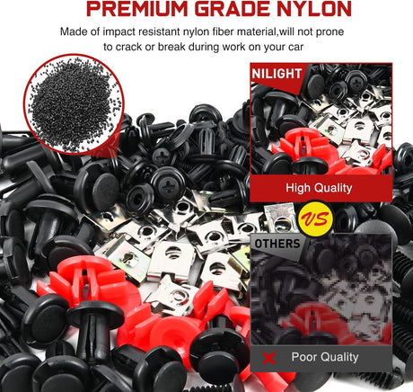 941Pcs Car Push Retainer Clips Auto Fasteners Kit Included 30 Sizes Nylon Bumper Fender Rivets Door Trim Panel Clips with 1 Fasteners Remover 10 Cable Ties for Toyota GM Ford Honda Chevy