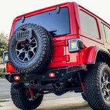 LED Light Bar 4.8Inch 42W Flush Mount Spot Flood Red Case LED Work Lights 16AWG Wiring Harness Kit-2 Leads