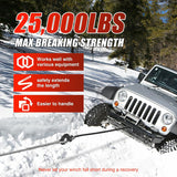 Winch Rope Synthetic Winch Rope Extension 3/8 Inch x 50 Feet 25,000 Lbs ATV Winch Extension Cable Replacement Tow Ropes Line for Off Road Vehicle Polaris ATV UTV Truck SUV Jeep, Grey