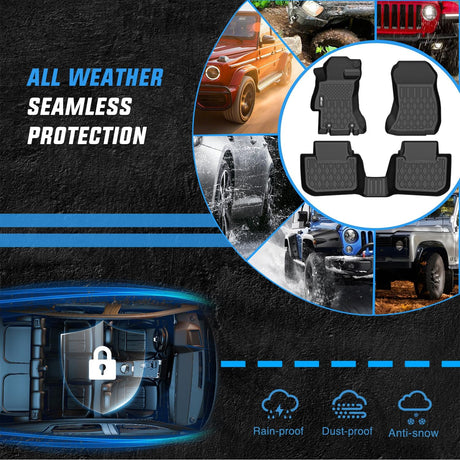 TPE Floor Mats for Subaru Crosstrek XV Crosstrek 2013 2014 2015 2016 2017, All Weather Custom Fit Heavy Duty Floor Liners