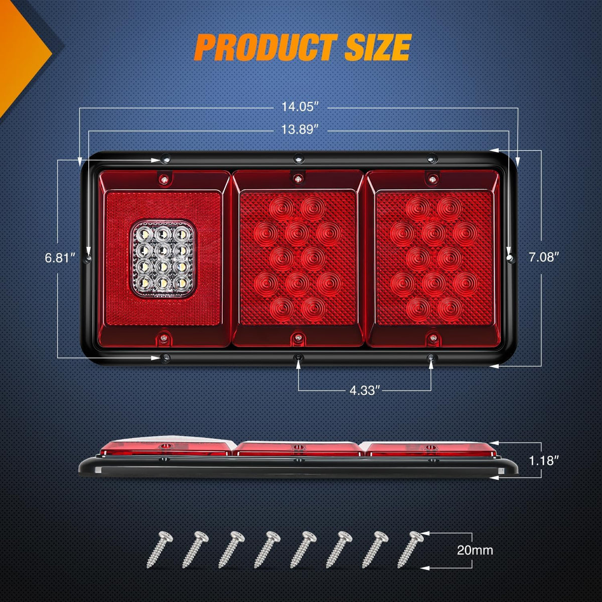 Rectangle Red LED Triple Tail Lights – Nilight