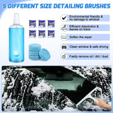 Automotive Tools 37PCS Car Detailing Kit Auto Cleaning Tools Wash Set with Storage Carry Bag Home Use for Interior Exterior Deep Clean Car Care Windshield Dashboard Seat Air Vents Wheels Tires, Blue