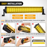 22 Inch Spot Flood Combo LED Light Bar Yellow Cover | Protective Durable Polycarbonate Lens, Waterproof Dustproof Scratch-Proof for Side-Mounted Bumper Off Road Driving Fog Lamp
