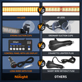 Nilight 144LED Traffic Advisor Strobe Light Bar with Controller Amber Emergency Warning Hazard Interior/Front/Rear Windshield Flashing for Cars Plow Trucks Construction Vehicles