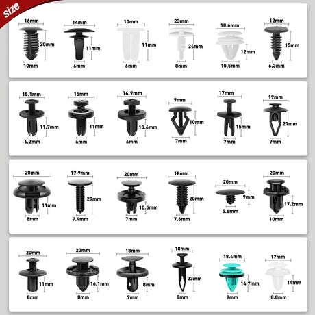 845 Pcs Car Push Retainer Clips Auto Fasteners Assortment Nilight
